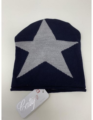 copy of Hat in 100% merino wool with star color grey
