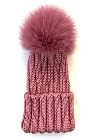 Modello 100% lana a coste colore rosa scuro