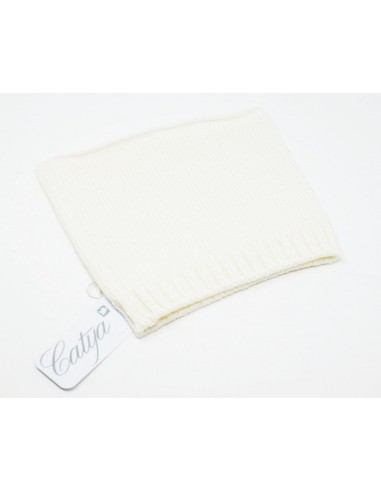 Neckband for baby in 100% merino wool colour white