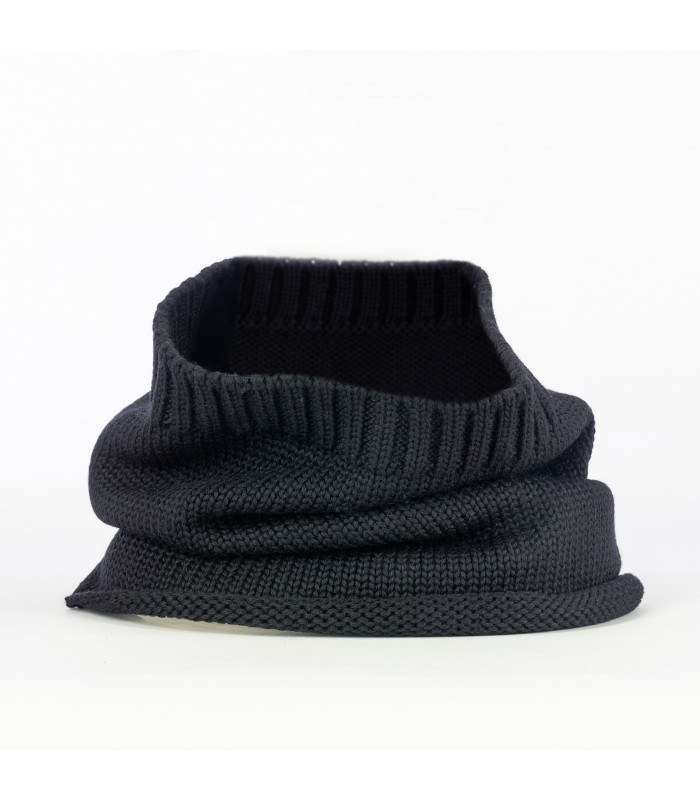 Neckband in 100% merino whool colour black